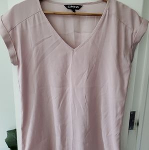 Express v-neck blouse in blush pink